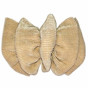 Hair Barrette Clip Beige Bow Fashion Accessory Big Oversized Vintage Christmas